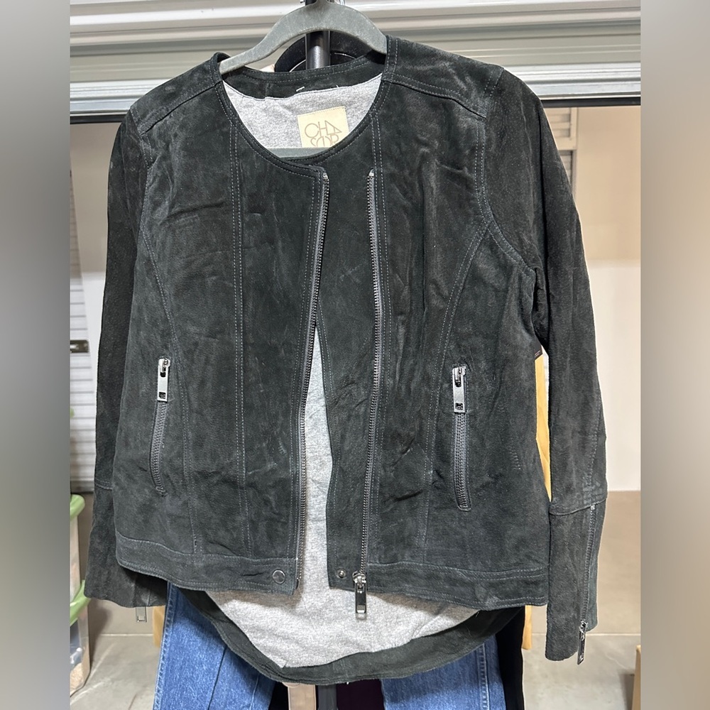 Chaser | Suede Collarless Jacket